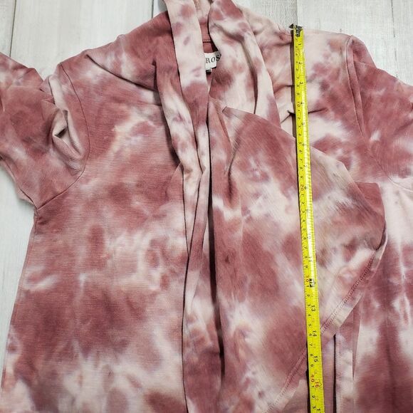 Knox Rose Muave Pink Tie Dye Drape Cardigan Sweater Open Front Small Hippie - Picture 5 of 13